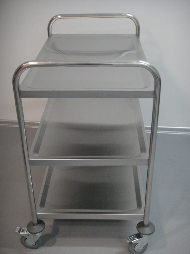 SARO 3-Shelf Stainless Steel Waiter's Trolley, BASTIAN Model