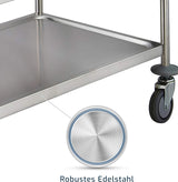 SARO 3-Shelf Stainless Steel Waiter's Trolley, BASTIAN Model 