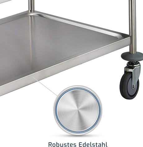 SARO 3-Shelf Stainless Steel Waiter's Trolley, BASTIAN Model 